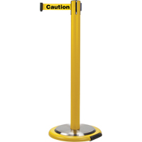Barri&egrave;res sur pieds pour le contr&ocirc;le des foules, Acier, 35" h, Ruban Jaune, Longueur du ruban 7' Rideout Tool & Machine Inc.
