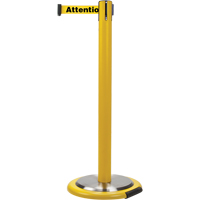 Barri&egrave;res sur pieds pour le contr&ocirc;le des foules, Acier, 35" h, Ruban Jaune, Longueur du ruban 7' Rideout Tool & Machine Inc.