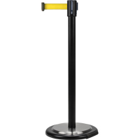 Barri&egrave;re sur pied pour le contr&ocirc;le des foules, Acier, 35" h, Ruban Jaune, Longueur du ruban 7' Rideout Tool & Machine Inc.
