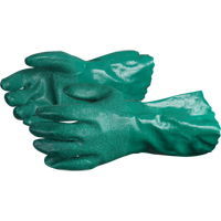 Chemstop Gloves with Crushed Ceramic-Powder Grip Finish, Size Medium/8, 12" L, Nitrile, Cotton Jersey Inner Lining, 40-mil Rideout Tool & Machine Inc.