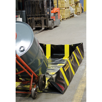 QuickBerm&reg; Containment Berm with Inside Wall Supports, 235 US gal. Capacity, 4' W x 8' L x 12" H, Snap-Up Bracket Rideout Tool & Machine Inc.