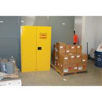Flammable Storage Cabinet, 45 gal., 2 Door, 43" W x 65" H x 18" D SGU466 | Rideout Tool & Machine Inc.
