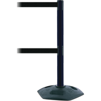 Poteau robuste &agrave; ligne double, Plastique, 38" h, Ruban Noir, Longueur du ruban 7,5' Rideout Tool & Machine Inc.