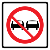No Passing Roll-Up Traffic Sign, 29-1/2" x 29-1/2", Vinyl, Pictogram SDP372 | Rideout Tool & Machine Inc.