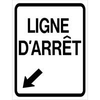"Ligne d'Arrêt" Roll-Up Traffic Sign, 23-3/5" x 29-1/2", Vinyl, French with Pictogram SDP373 | Rideout Tool & Machine Inc.