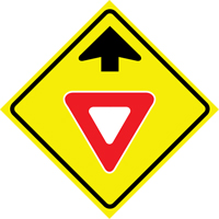 "Yield Ahead" Roll-Up Traffic Sign, 36" x 36", Vinyl, Pictogram SDP378 | Rideout Tool & Machine Inc.