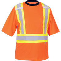 Safety T-Shirt, Polyester, Medium, High Visibility Orange Rideout Tool & Machine Inc.