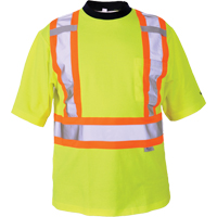 Safety T-Shirt, Polyester, 2X-Large, High Visibility Lime-Yellow Rideout Tool & Machine Inc.