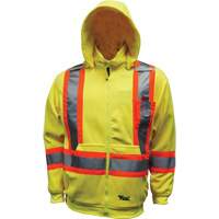 Chandail &agrave; capuchon de s&eacute;curit&eacute; en molleton, Polyester, Petit, Jaune lime haute visibilit&eacute; Rideout Tool & Machine Inc.