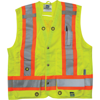 Surveyor Safety Vest, High Visibility Lime-Yellow, Small, Polyester Rideout Tool & Machine Inc.