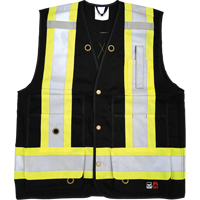 Fire Retardant Surveyor Safety Vest, Black, Small, Cotton Rideout Tool & Machine Inc.
