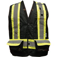 Fire Retardant Surveyor Safety Vest, Black, Small, Polyester Rideout Tool & Machine Inc.