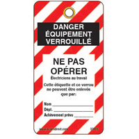 Lockout Tags, Plastic, 3" W x 5-3/4" H, French SE344 | Rideout Tool & Machine Inc.
