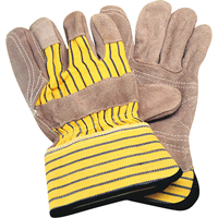 Gants d'ajusteur avec paume double, Grand, Paume en Cuir de vache refendu, Doublure en Coton Rideout Tool & Machine Inc.
