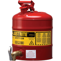 Laboratory Safety Cans, Type I, Steel, 5 US gal., Red, FM Approved SEC081 | Rideout Tool & Machine Inc.