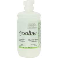 Bouteilles de solution saline pour douche oculaire, Bouteille Plein, 16 oz Rideout Tool & Machine Inc.