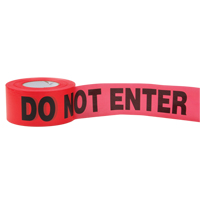 Rubans standards pour barricades, Anglais, 3" la x 1000' lo, 2 mils, Rouge Rideout Tool & Machine Inc.