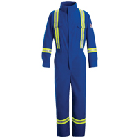 Flame-Resistant Premium Coveralls with Reflective Trim, Size 38, Royal Blue, 5.1 cal/cm² Rideout Tool & Machine Inc.