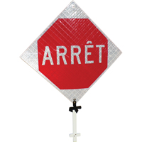"Arrêt" Pole Sign, 24" x 24", Aluminum, French SED885 | Rideout Tool & Machine Inc.