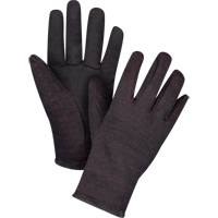 Jersey Gloves, Large, Brown, Red Fleece, Slip-On Rideout Tool & Machine Inc.
