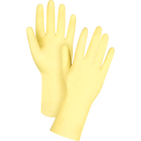Premium Canary Yellow Chemical-Resistant Gloves, Size Small/7, 12" L, Rubber Latex, Flock-Lined Inner Lining, 18-mil Rideout Tool & Machine Inc.