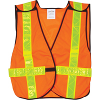 Standard-Duty Safety Vest, High Visibility Orange, Large, Polyester SEF094 | Rideout Tool & Machine Inc.