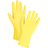 Premium Canary Yellow Chemical-Resistant Gloves, Size Large/9, 12" L, Rubber Latex, Flock-Lined Inner Lining, 15-mil SEF206 | Rideout Tool & Machine Inc.