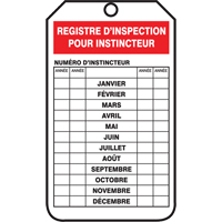 &eacute;tiquettes de s&eacute;curit&eacute; d'inspection et de contr&ocirc;le de l'&eacute;tat de l'&eacute;quipement, Plastique, 3-1/8" la x 5-7/8" h, Français Rideout Tool & Machine Inc.