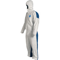 Hooded Coveralls, 4X-Large, Blue/White, Tyvek<sup>®</sup> 400 D SEH063 | Rideout Tool & Machine Inc.