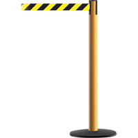 Montant pour syst&egrave;me Advance TensaBarrier, Acier, 36" h, Ruban Noir/Jaune, Longueur du ruban 7,5' Rideout Tool & Machine Inc.