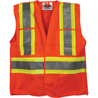 Traffic Safety Vest, High Visibility Orange, Medium/Small, Polyester Rideout Tool & Machine Inc.