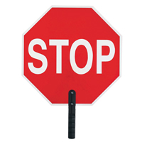 "Stop" Traffic Sign, 18" x 18", Plastic, English with Pictogram SEI474 | Rideout Tool & Machine Inc.