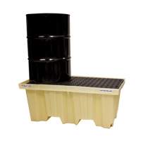 Nestable 2-Drum Poly-Spillpallet Without Drain, 66 US gal. Spill Capacity, 51" x 26" x 21" Rideout Tool & Machine Inc.