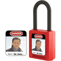 Zenex™ Thermoplastic Photo Padlock Identification Labels SEJ530 | Rideout Tool & Machine Inc.