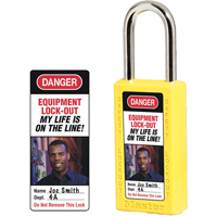 Zenex™ Thermoplastic Photo Padlock Identification Labels SEJ531 | Rideout Tool & Machine Inc.