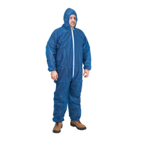 Hooded Coveralls, Medium, Blue, Polypropylene Rideout Tool & Machine Inc.