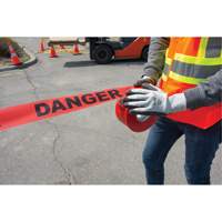 "Danger" Barricade Tape, Bilingual, 3" W x 1000' L, 1.5 mils, Black on Red Rideout Tool & Machine Inc.