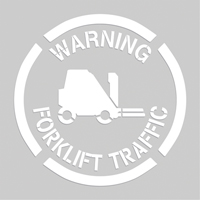 Floor Marking Stencils - Warning Forklift Traffic, Pictogram, 20" x 20" SEK520 | Rideout Tool & Machine Inc.