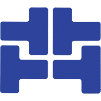 Autocollants pour d&eacute;limitation des coins sur le sol, T, 5" lo x 2" la, Bleu, Polyester Rideout Tool & Machine Inc.