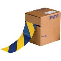 Ruban de marquage pour planchers ToughStripe, 3" x 100', Polyester, Bleu et jaune Rideout Tool & Machine Inc.