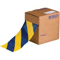 Ruban de marquage pour planchers ToughStripe, 4" x 100', Polyester, Bleu et jaune Rideout Tool & Machine Inc.
