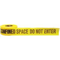 Barricade Tape, English, 3" W x 1000' L, 3 mils, Black on Yellow Rideout Tool & Machine Inc.