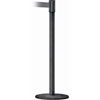 Montant pour barri&egrave;re Slimline TensaBarrier, Acier, 38" h, Ruban Noir, Longueur du ruban 7,5' Rideout Tool & Machine Inc.