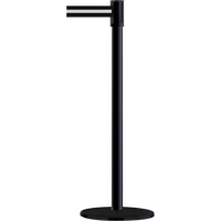 Montant pour barri&egrave;re Slimline TensaBarrier, Acier, 38" h, Ruban Noir/Blanc, Longueur du ruban 7,5' Rideout Tool & Machine Inc.