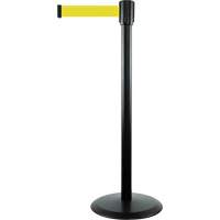 Montant pour barri&egrave;re Slimline TensaBarrier, Acier, 38" h, Ruban Jaune, Longueur du ruban 7,5' Rideout Tool & Machine Inc.