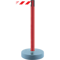 Montant ext&eacute;rieur pour barri&egrave;re TensaBarrier, Plastique, 37" h, Ruban Blanc/Rouge, Longueur du ruban 13' Rideout Tool & Machine Inc.