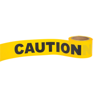 Ruban pour barricade Caution, Anglais, 3" la x 300' lo, 1,5 mil, Noir sur jaune Rideout Tool & Machine Inc.