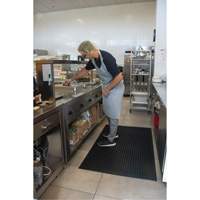 Tapis antifatigue, &agrave; fentes, 3' x 5' x 7/8", Noir, Caoutchouc naturel Rideout Tool & Machine Inc.