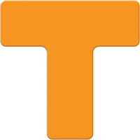 Armor Stripe Lean/5S Markers, T, 6" L x 6" W, Orange, Plastic Rideout Tool & Machine Inc.