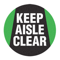 "Keep Aisle Clear" Floor Sign, Adhesive, English with Pictogram Rideout Tool & Machine Inc.